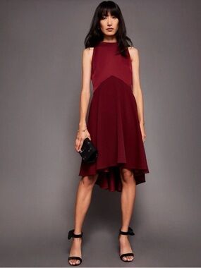 Ted Baker Sleeveless Wine High-Low Dress
